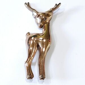 Large Signed "SB" Sterling Silver Reindeer Pin Brooch